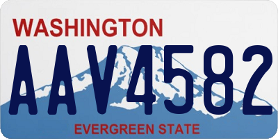 WA license plate AAV4582