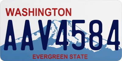 WA license plate AAV4584