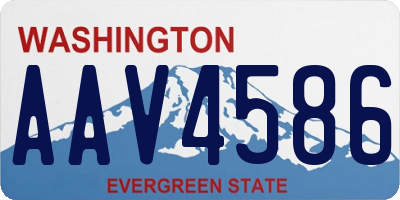 WA license plate AAV4586