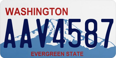 WA license plate AAV4587