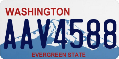 WA license plate AAV4588