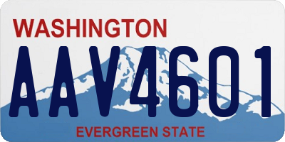 WA license plate AAV4601