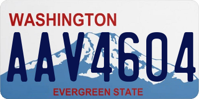 WA license plate AAV4604