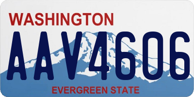 WA license plate AAV4606