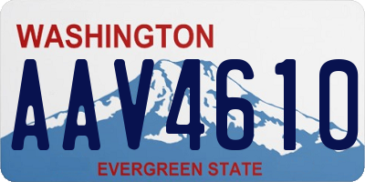 WA license plate AAV4610