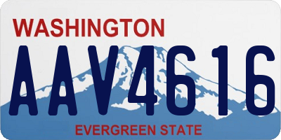 WA license plate AAV4616