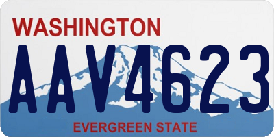 WA license plate AAV4623