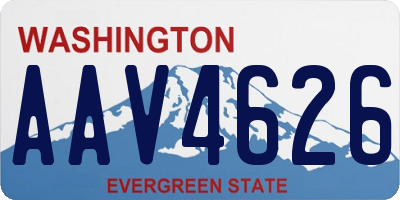 WA license plate AAV4626