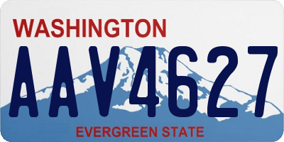 WA license plate AAV4627