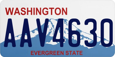 WA license plate AAV4630