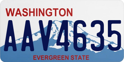 WA license plate AAV4635