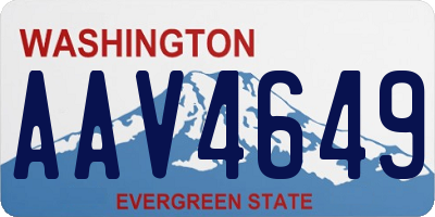 WA license plate AAV4649