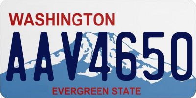 WA license plate AAV4650