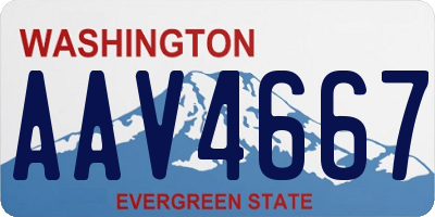 WA license plate AAV4667