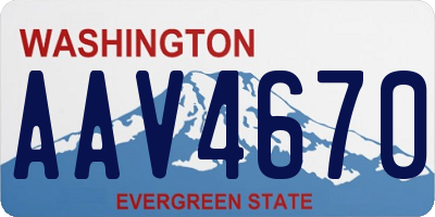 WA license plate AAV4670