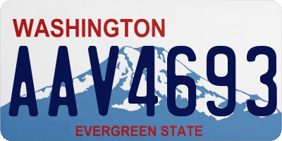 WA license plate AAV4693