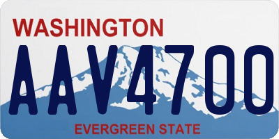 WA license plate AAV4700