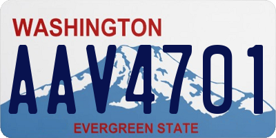 WA license plate AAV4701