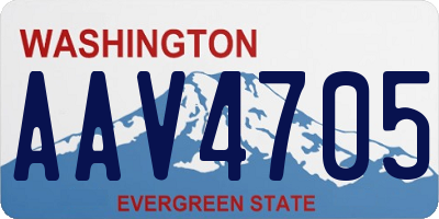 WA license plate AAV4705