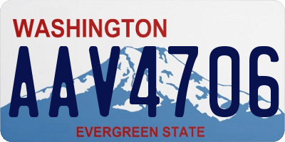 WA license plate AAV4706
