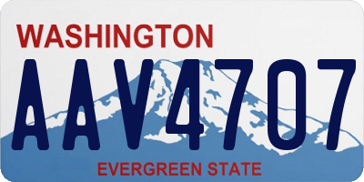 WA license plate AAV4707