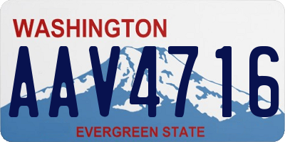 WA license plate AAV4716