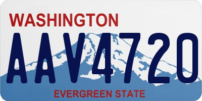 WA license plate AAV4720