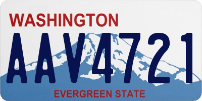 WA license plate AAV4721