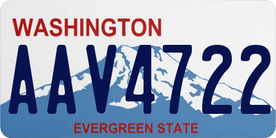 WA license plate AAV4722
