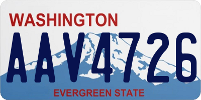 WA license plate AAV4726