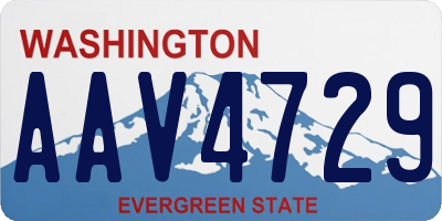 WA license plate AAV4729