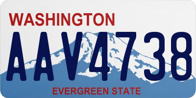 WA license plate AAV4738