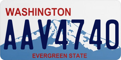 WA license plate AAV4740