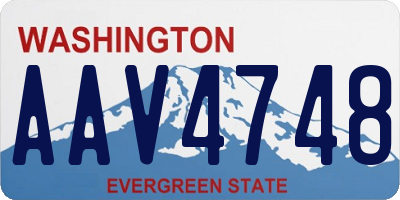 WA license plate AAV4748