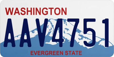 WA license plate AAV4751