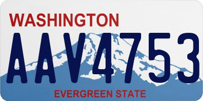 WA license plate AAV4753