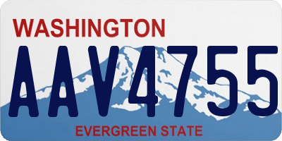 WA license plate AAV4755