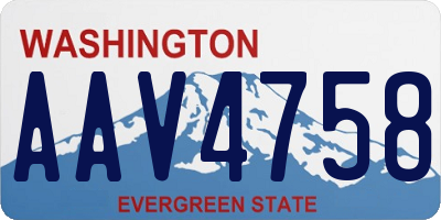 WA license plate AAV4758