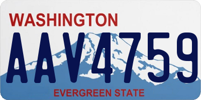 WA license plate AAV4759