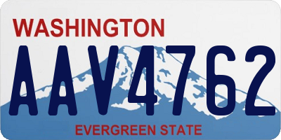 WA license plate AAV4762