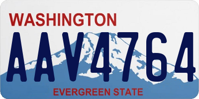 WA license plate AAV4764