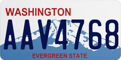WA license plate AAV4768