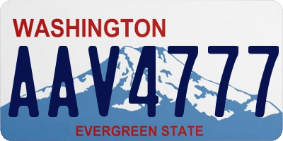 WA license plate AAV4777