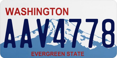 WA license plate AAV4778