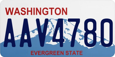 WA license plate AAV4780