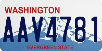 WA license plate AAV4781
