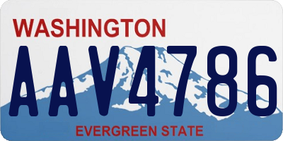 WA license plate AAV4786