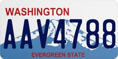 WA license plate AAV4788