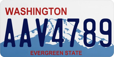WA license plate AAV4789