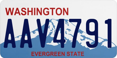 WA license plate AAV4791
